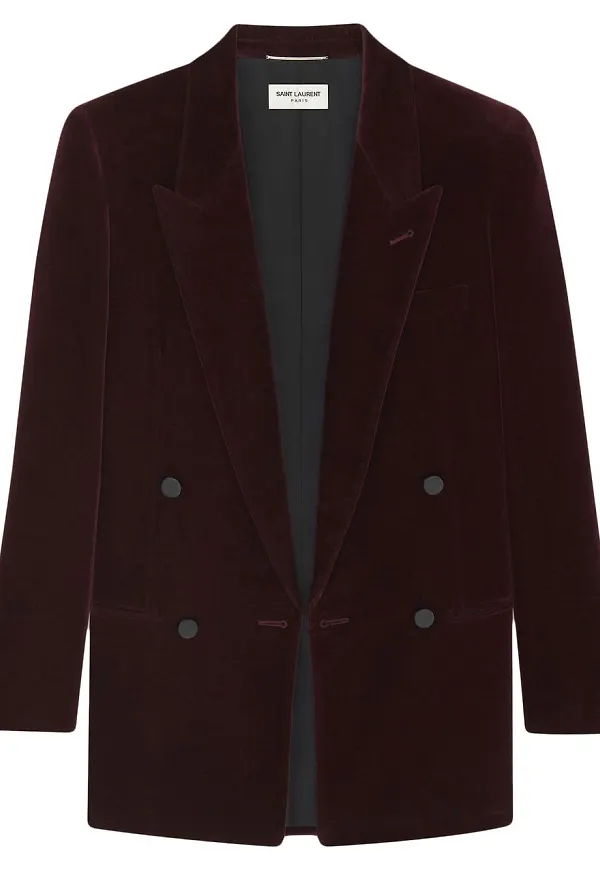 Saint Laurent dubbelknäppt blazer - Röd