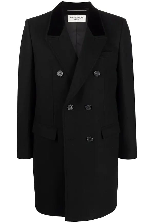 Saint Laurent dubbelknäppt finrock - Svart