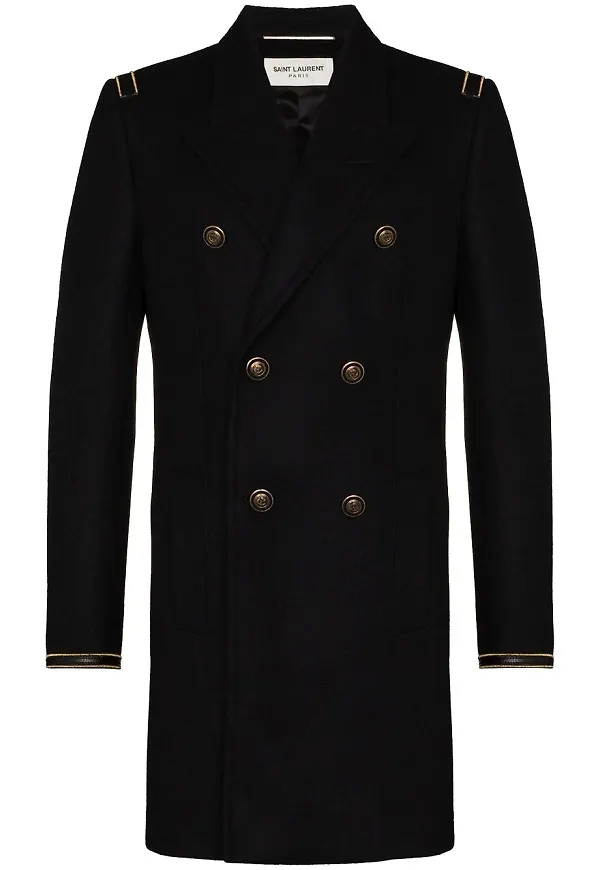 Saint Laurent dubbelknäppt rock - Svart