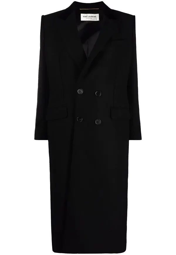 Saint Laurent dubbelknäppt rock - Svart