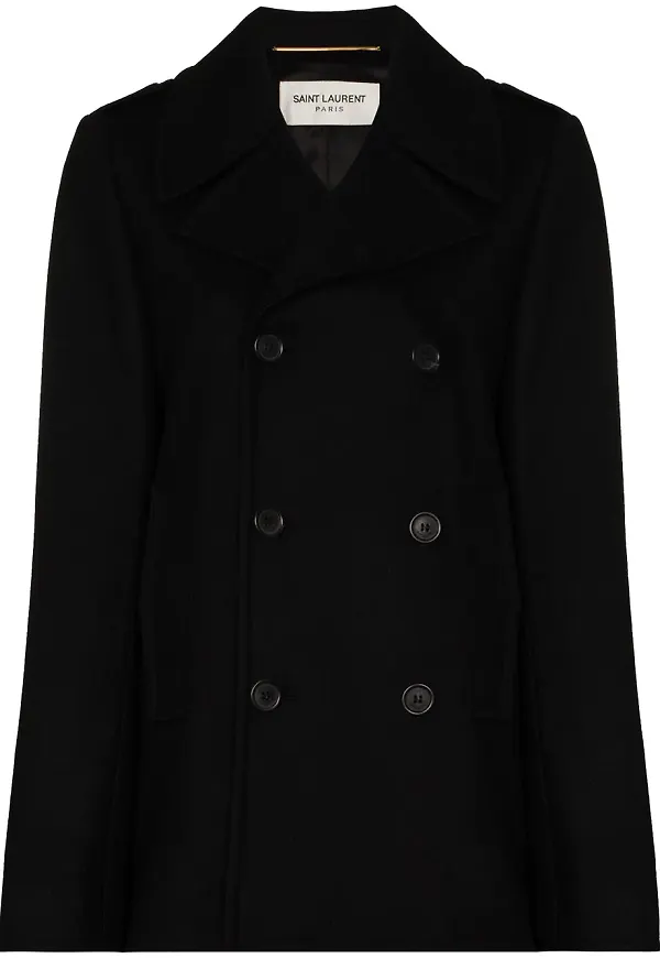 Saint Laurent dubbelknäppt skepparkavaj - Svart