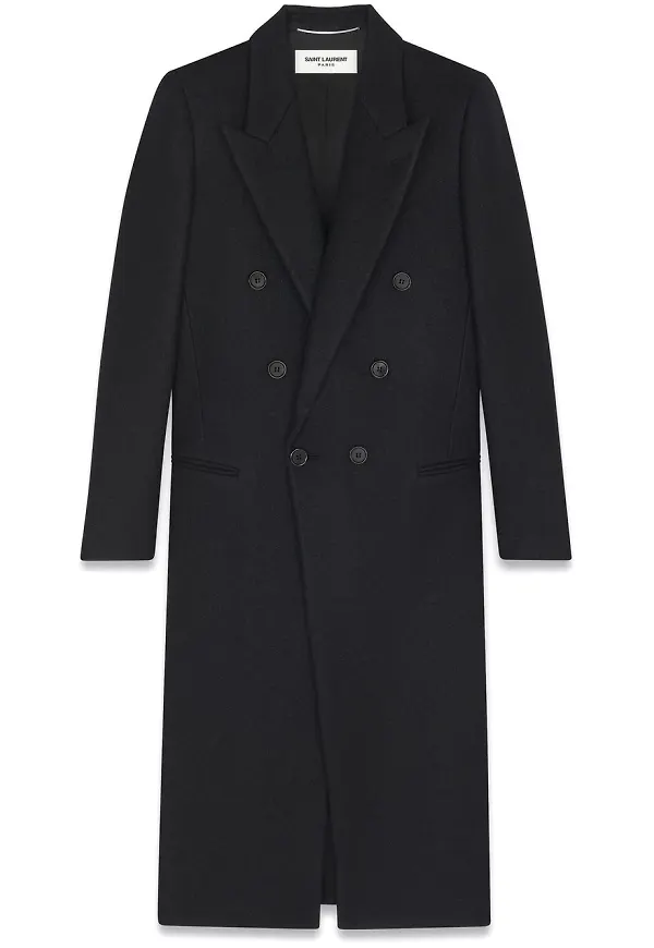 Saint Laurent dubbelknäppt trenchcoat - Svart