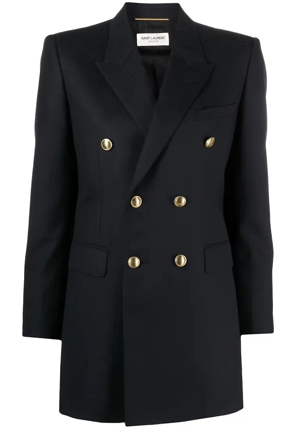 Saint Laurent dubbelknäppt ylleblazer - Blå