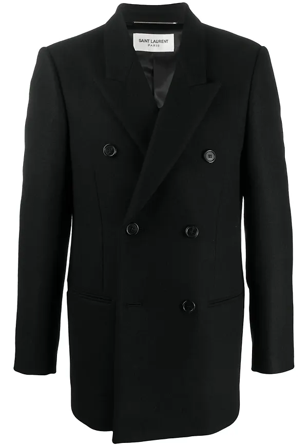 Saint Laurent dubbelknäppt ylleblazer - Svart