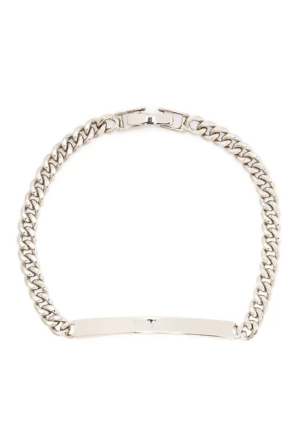 Saint Laurent engraved-logo bracelet - Silverfärgad