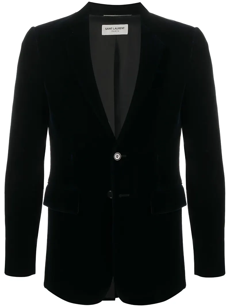 Saint Laurent enkelknäppt blazer - Blå