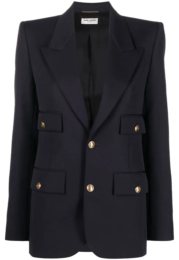 Saint Laurent enkelknäppt blazer - Blå