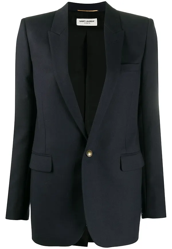 Saint Laurent enkelknäppt blazer - Blå