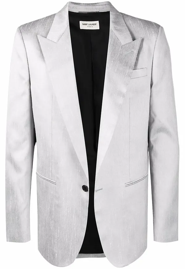Saint Laurent enkelknäppt blazer - Grå