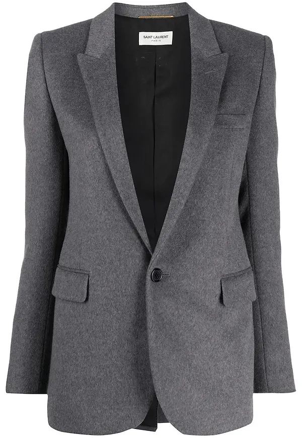 Saint Laurent enkelknäppt blazer - Grå