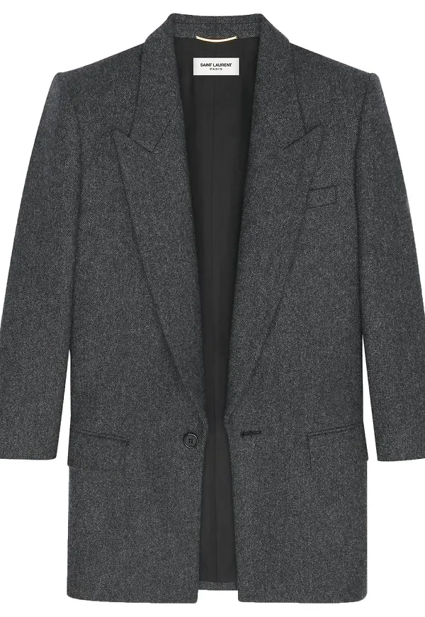Saint Laurent enkelknäppt blazer - Grå