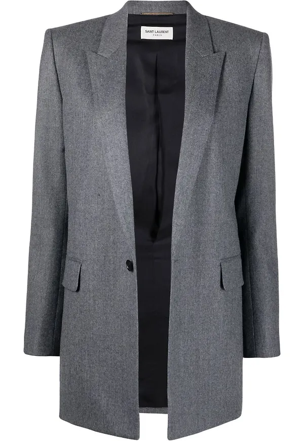 Saint Laurent enkelknäppt blazer - Grå