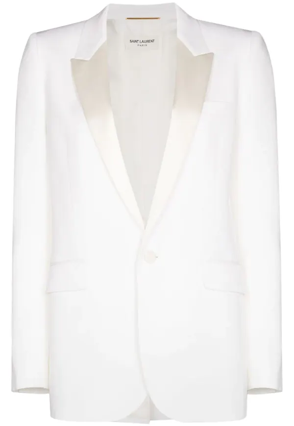 Saint Laurent enkelknäppt blazer - Neutral
