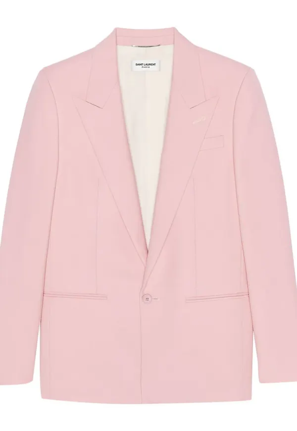 Saint Laurent enkelknäppt blazer - Rosa