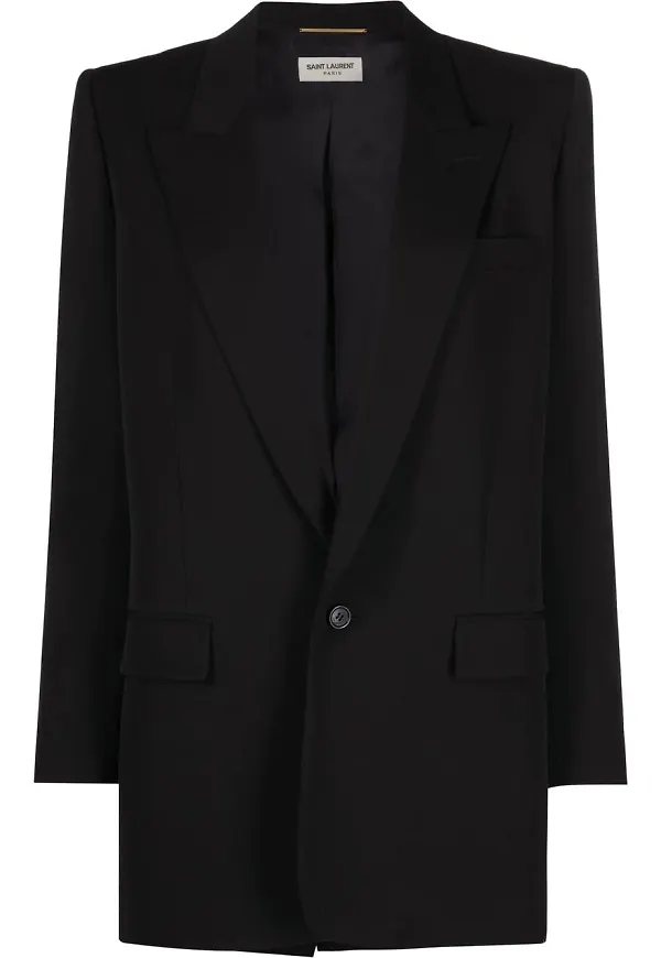 Saint Laurent enkelknäppt blazer - Svart