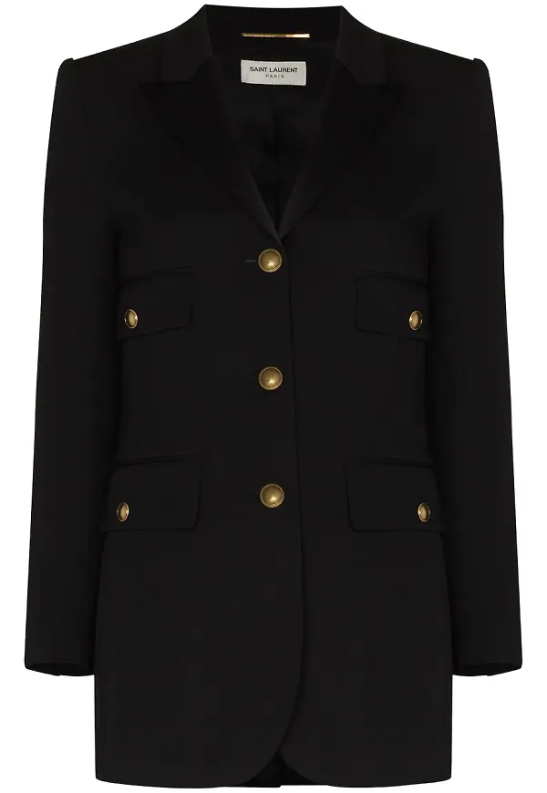 Saint Laurent enkelknäppt blazer - Svart
