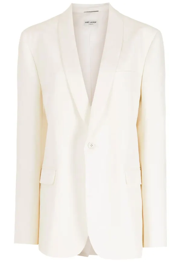 Saint Laurent enkelknäppt blazer - Vit