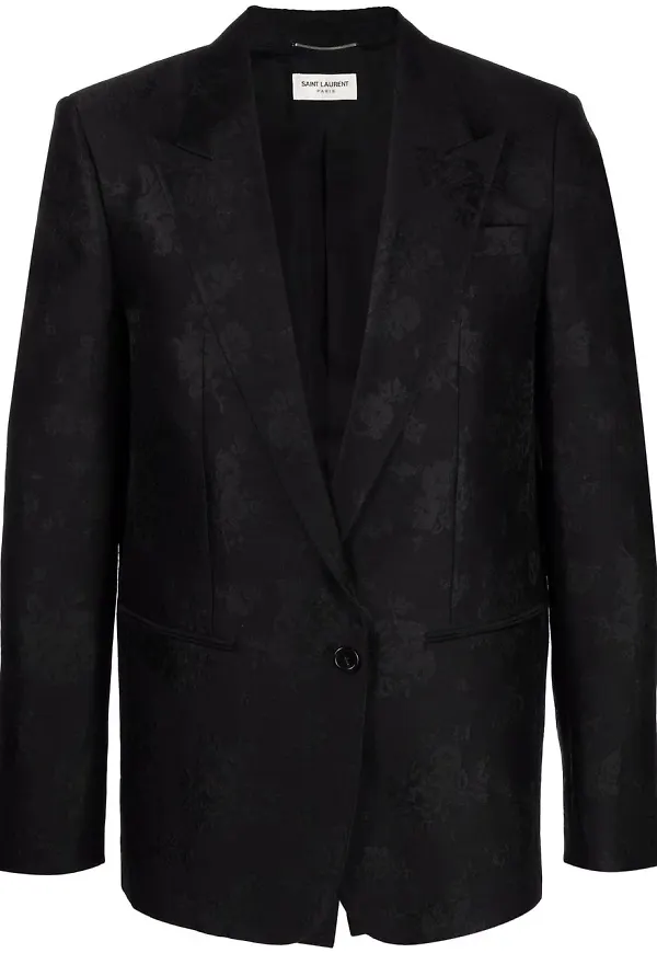 Saint Laurent enkelknäppt kavaj - Svart