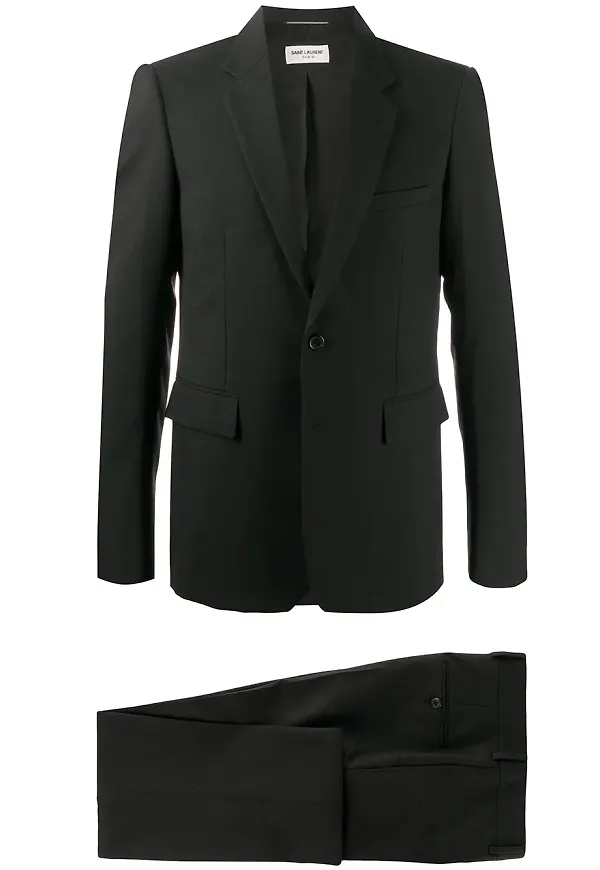 Saint Laurent enkelknäppt kostym - Svart
