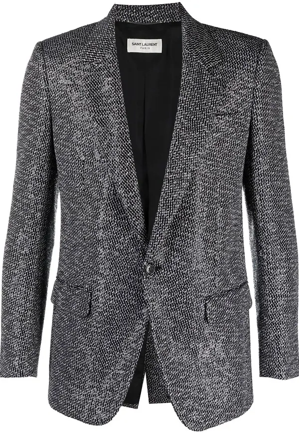 Saint Laurent enkelknäppt paljettprydd blazer - Svart