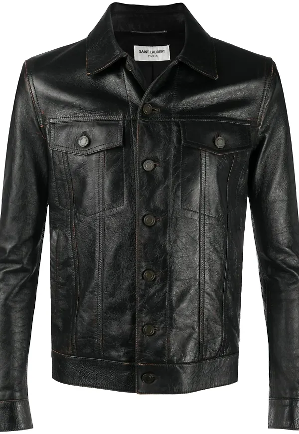 Saint Laurent enkelknäppt skjortjacka - Brun