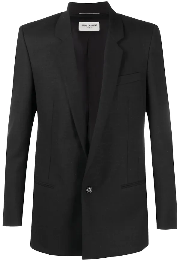 Saint Laurent enkelknäppt skräddad blazer - Svart