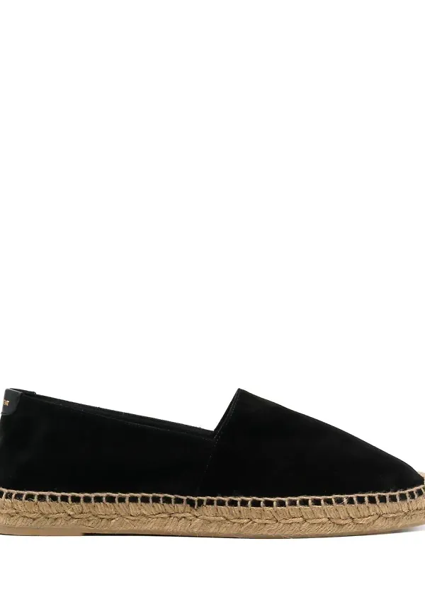 Saint Laurent espadrillos med bastsula - Svart