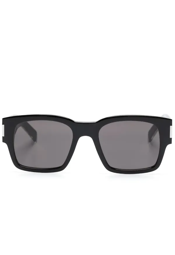 Saint Laurent Eyewear fyrkantiga solglasögon med logotypplakett - Svart