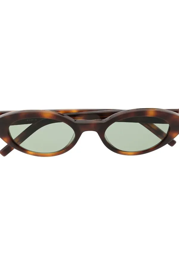 Saint Laurent Eyewear ovala solglasögon - Brun