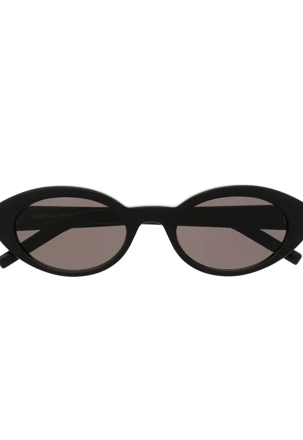 Saint Laurent Eyewear ovala solglasögon - Svart