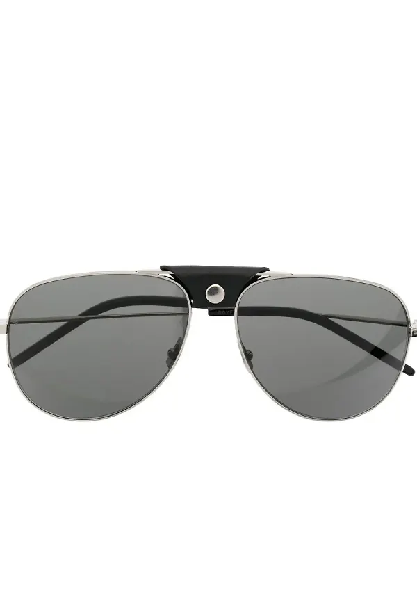 Saint Laurent Eyewear pilotsolglasögon - Silverfärgad