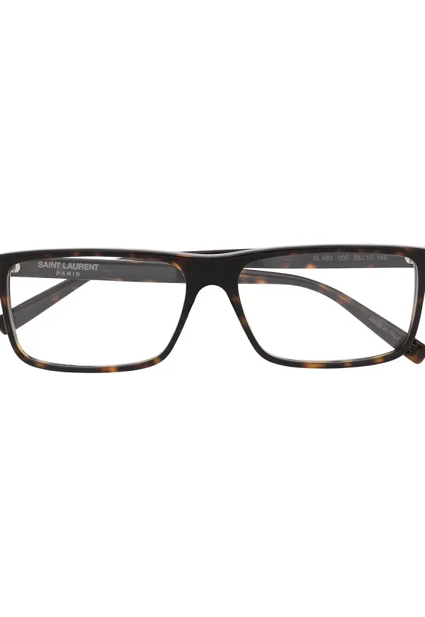 Saint Laurent Eyewear rektangulära glasögon - Brun