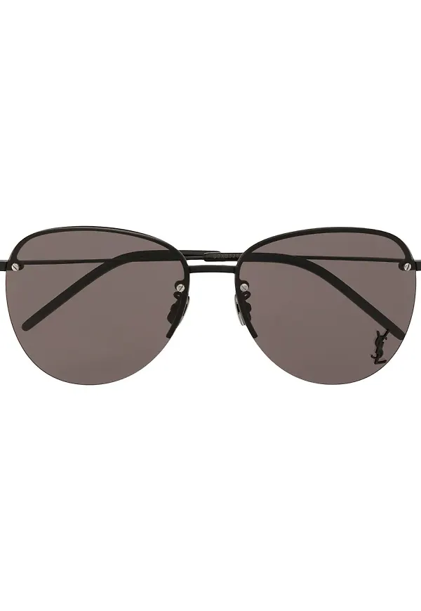 Saint Laurent Eyewear runda solglasögon - Svart