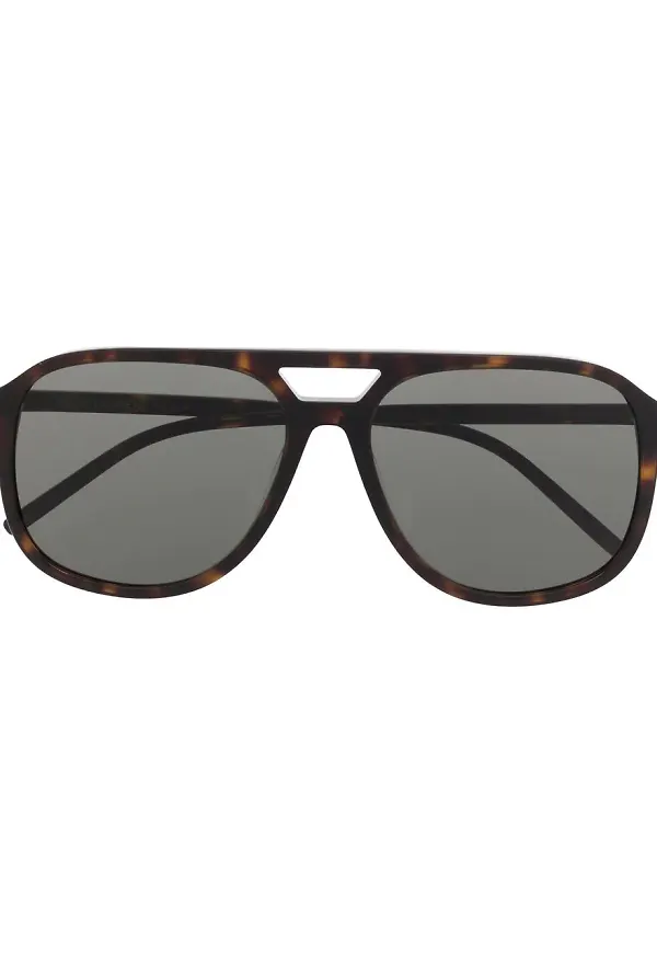 Saint Laurent Eyewear sköldpaddsfärgade pilotsolglasögon - Brun