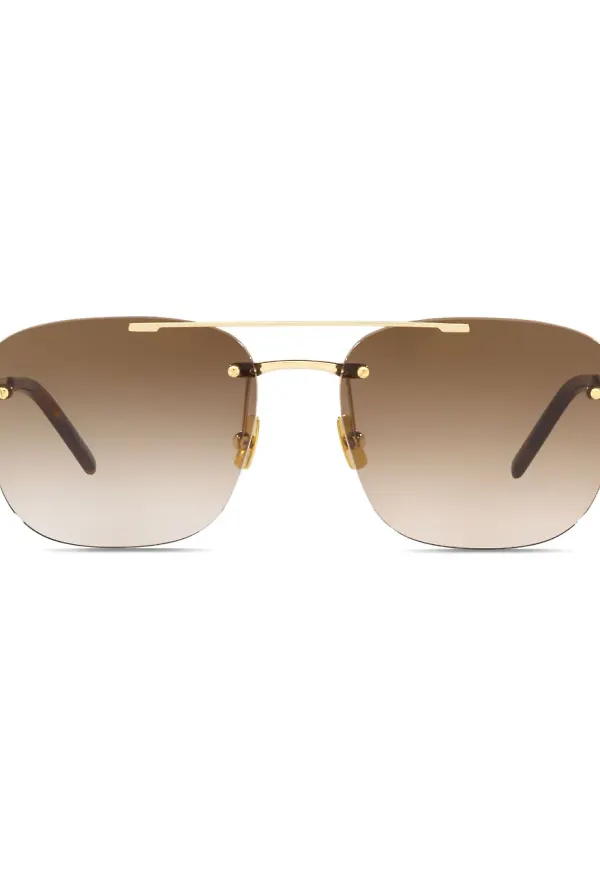 Saint Laurent Eyewear SL 309 fyrkantiga solglasögon utan bågar - Guldfärgad