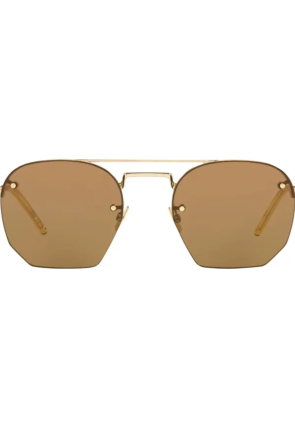 Saint Laurent Eyewear solglasögon med dubbel näsbrygga - Guldfärgad