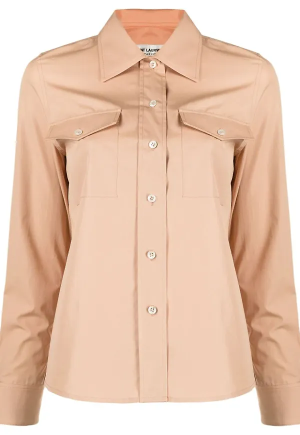 Saint Laurent figursydd skjorta - Rosa