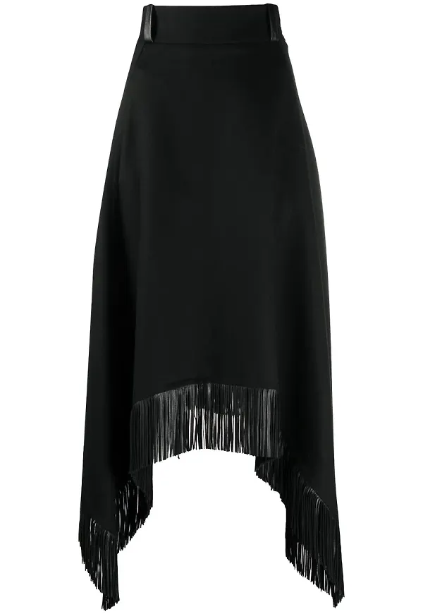 Saint Laurent fransad kjol - Svart