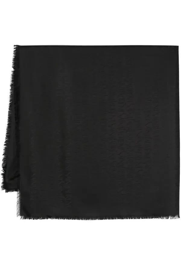 Saint Laurent fyrkantig halsduk i jacquard - Svart