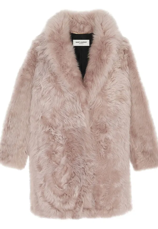 Saint Laurent fårskinnsjacka i oversize-modell - Rosa