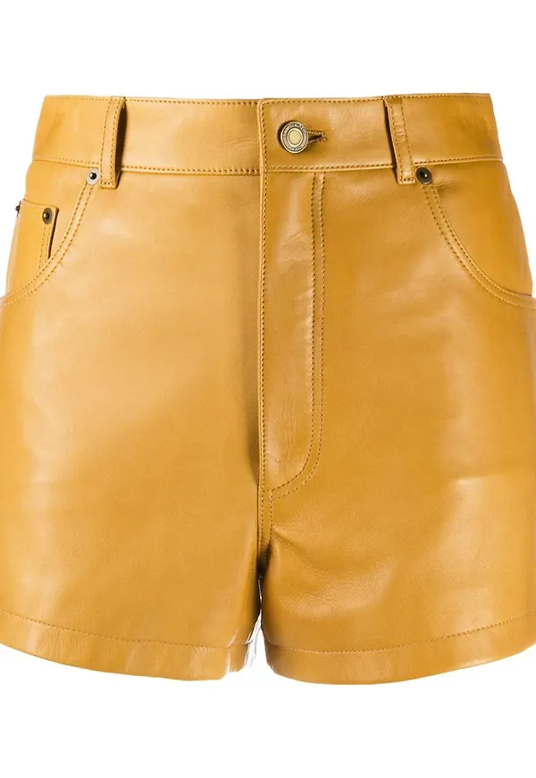 Saint Laurent fårskinnsshorts - Brun
