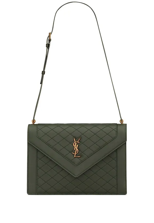 Saint Laurent Gaby quiltad axelväska - Grön