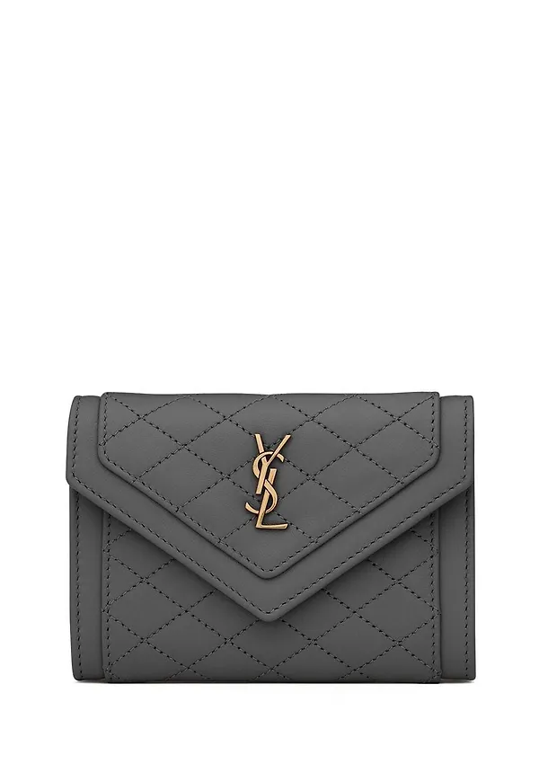 Saint Laurent Gaby quiltad plånbok - Grå