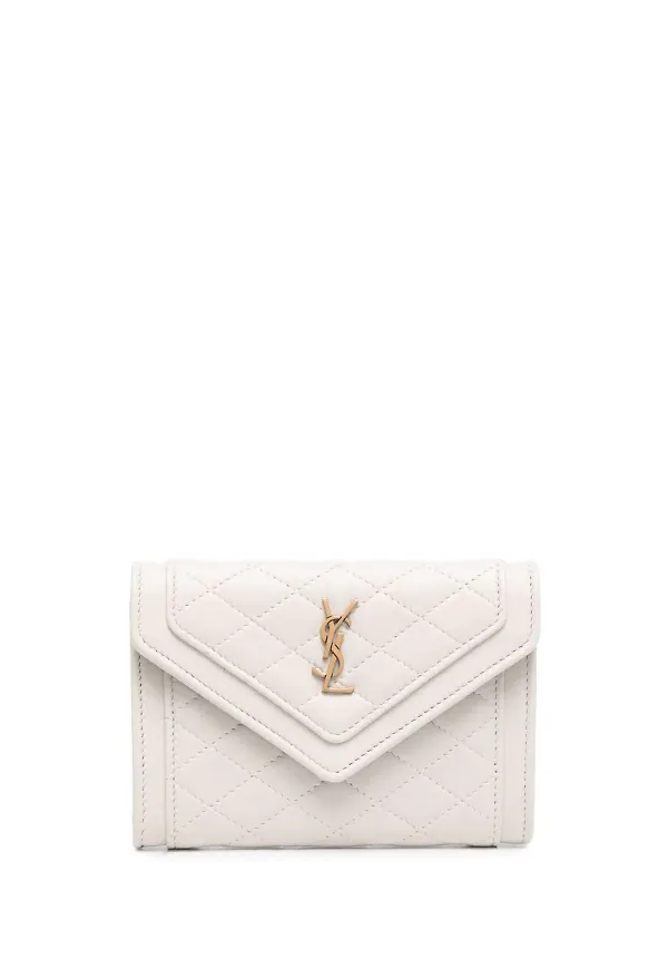 Saint Laurent Gaby quiltad plånbok - Neutral