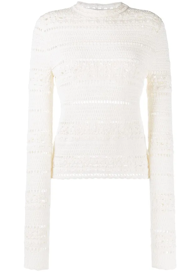 Saint Laurent glesstickad topp - Neutral