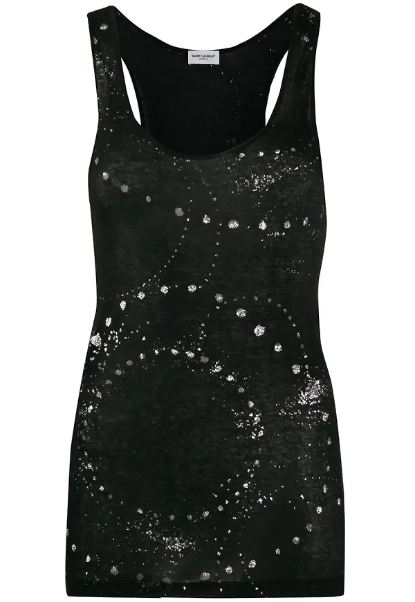 Saint Laurent glittrigt linne - Svart