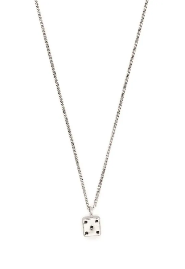 Saint Laurent halsband med tärningsberlock - Silverfärgad