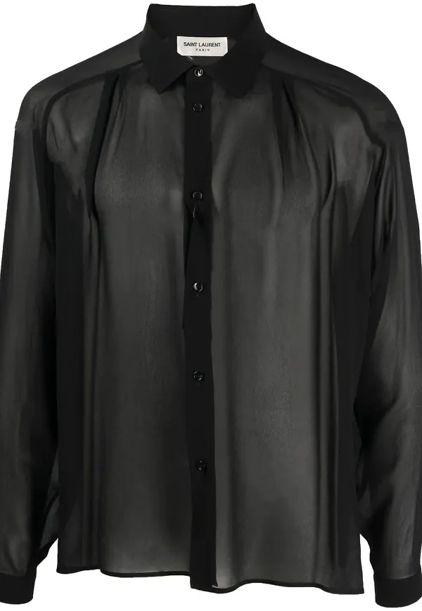 Saint Laurent halvskir skjorta - Svart