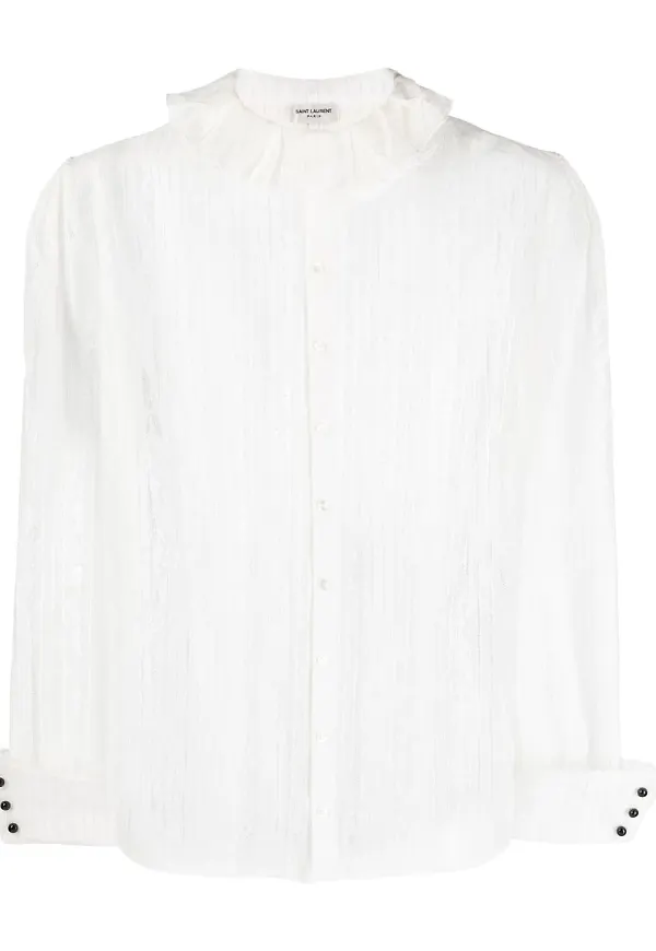 Saint Laurent halvskir skjorta - Vit