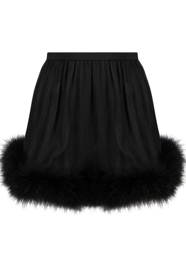 Saint Laurent halvskira shorts med fjäderkant - Svart